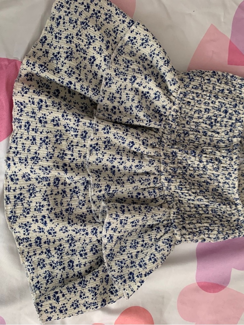 Zara Cream and Navy Speckled Knit Top